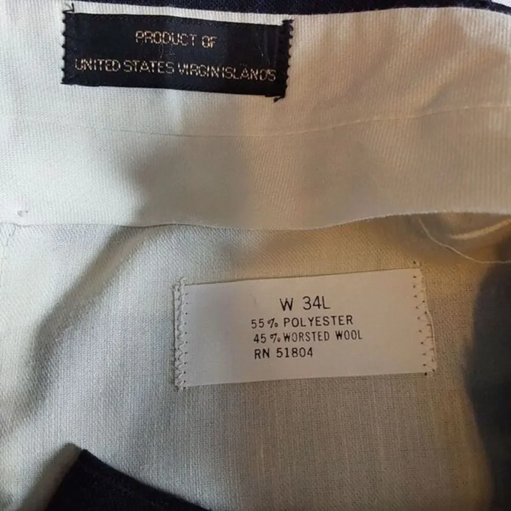 STANLEY BLACKER‎ Navy Blue Pinstripe Men's 2Pc Suit. Jacket Sz 40L & Pants 34x31